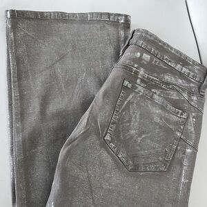Silver Metallic Jeans Junior 13 Fits Women L Bootcut Pants Y2K Festival Ravewear